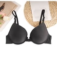 thumbnail image 2 of YOIAVAIOY Women's Wireless Solid Bra 4 Row 3 Hook Racerback Lift Ladies Everyday Lingerie Black S, 2 of 6
