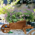 thumbnail image 7 of POINTERTECK Pot Cart Plant Flower Planter Wheelbarrow Flowerpot Wooden Wagon Planters Holder Wide Tall Bulk Small Big Inch, 7 of 7