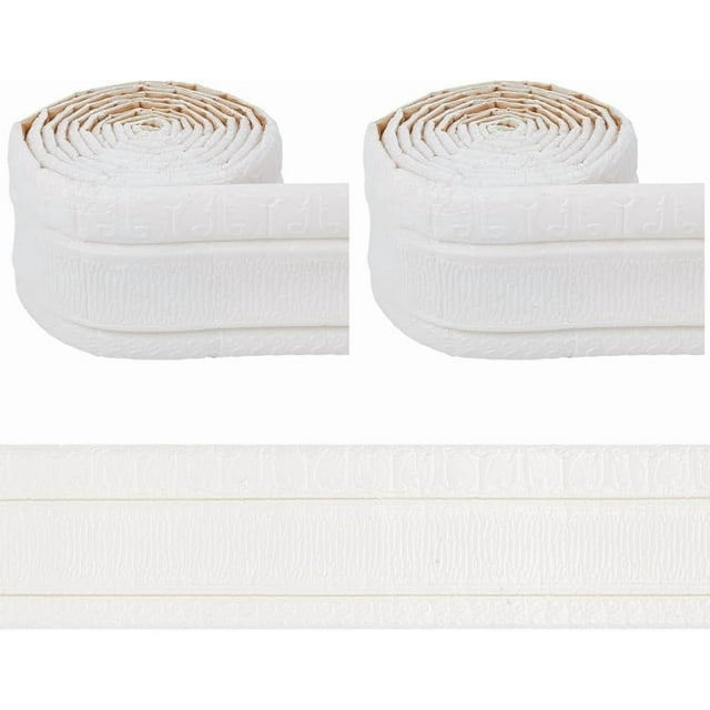 2 rollos de moldura flexible de 181 x 3,15 pulgadas, borde de pared de espuma autoadhesivo para zócalo, borde decorativo para papel tapiz.