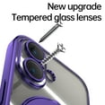 thumbnail image 4 of for iPhone 16 Plus Magnetic Clear Case with All-inclusive Camera Lens Film [Compatible with MagSafe] Shockproof Plating Anti-yellowing Transparent Ring Kickstand Slim Phone Case,Darkpurple, 4 of 7