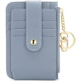 thumbnail image 1 of Tarjetero de piel para mujer con compartimento para monedas, cartera, tarjetero y tarjetero para hombre y mujer, azul JFHHH pequeña, 1 of 5