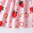 thumbnail image 7 of Kids Girl A-line Summer Dress, 9-12M Girl Cute Strawberry Print Lace Sleeve Party Dress, Soft Casual Sundress,Pink, 7 of 7