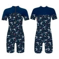 thumbnail image 1 of MSemis Kids Boys Girls Boyleg Swimsuit Rash Guard UPF 50+One Piece Bathing Suit, 1 of 4