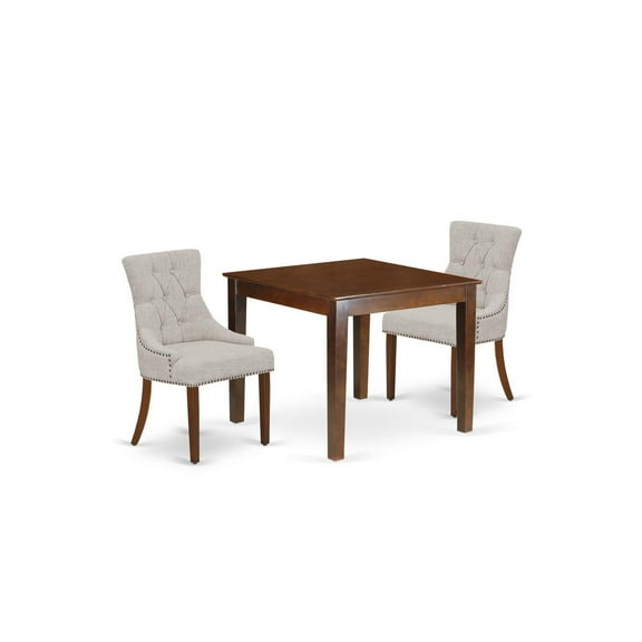 East West Furniture Dining Room Set Mahogany, OXFR3-MAH-05