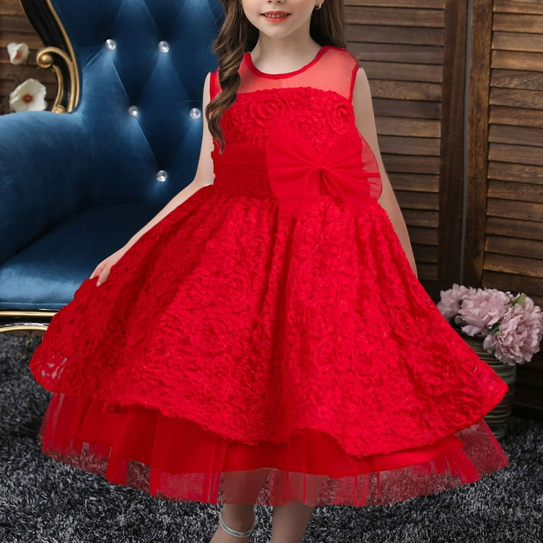 Gubotare Christmas Dress Toddler Short Sleeve Off Shoulder Pageant Dresses for Girls Lace Applique Ruffle Flower Girl Dress Princess Ball Gown Size 4T