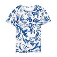 thumbnail image 4 of Camiseta de Cuello Redondo de Manga Corta con Impresión Floral para las Mujeres, Blusa de Poliéster Suave de Estilo de Vacaciones para el Uso Diario de Primavera Y Otoño, 4 of 7