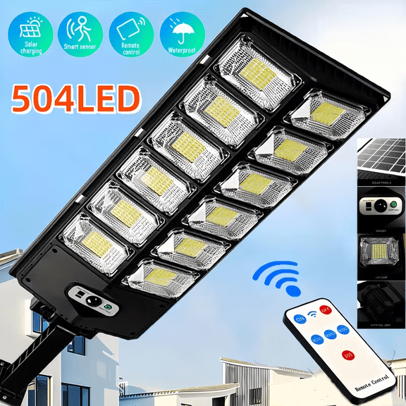 LED solar street lamp, outdoor solar lamp, automatically activated by dusk to dawn, equipped with motion sensor, suitable for solar wall lamps for backyards, garden areas and garage doors.
