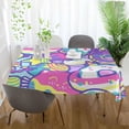 thumbnail image 6 of GZHJMY Donuts Square Tablecloth, Waterproof Stain Wrinkle Resistant Washable Polyester Table Cover for Picnic Dinner Holiday Kitchen Party Decor, 60 x 60 in Home Decor, 6 of 7