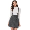 thumbnail image 1 of Vestido informal a cuadros Allegra K de tweed con tirantes Negro XL, 1 of 5