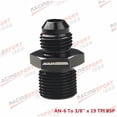 thumbnail image 1 of AN4/6/8/10/12 Male to 1/8" 1/4" 3/8" 1/2" 3/4" BSP BSPP Straight Adapter Aluminum Black/Blue~2131, 1 of 1