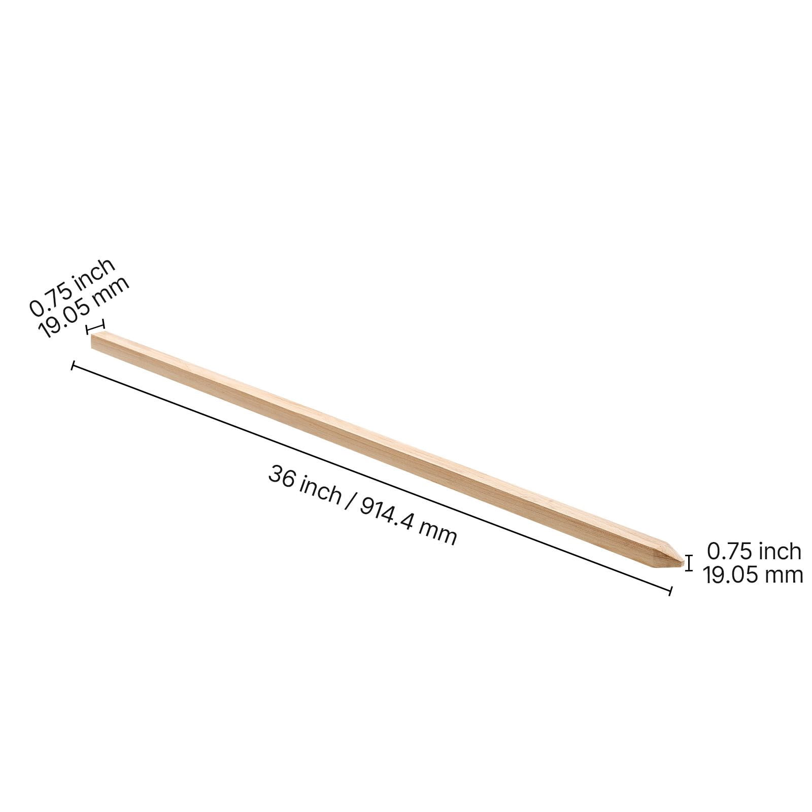 Wooden Garden Stakes 20-Pack, Natural Fir Wood, Pointed Bottom, Multiple Sizes, for Plant Support Fence Marking