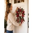 thumbnail image 2 of Festive Quilted Christmas Door Hanging DIY Sewing Kit, Christmas Quilted Bow DIY Kit with Fabric, Batting, Thread, Templates & Instructions, Patchwork Hanging Decor Kit for Door Wall Display, 2 of 5
