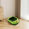 thumbnail image 3 of Tvtnvo Pet Litter Box Extra Large Semi Enclosed Splash Proof Easy Clean Design with Privacy High Sides Non Slip Base Relaxedable Turn and Digging Space for Indoor Home Green 16.5x11.x6.3in, 3 of 5