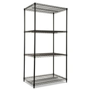 Alera Nsf Certified Industrial 4-shelf Wire Shelving Kit, 36w X 24d X 72h, Black