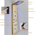 thumbnail image 2 of Brushed Gold Rainfall Shower Panel with LED Shower Faucet System Stainless Steel with Hand Shower Tub Shower Wall Mounted, 2 of 11