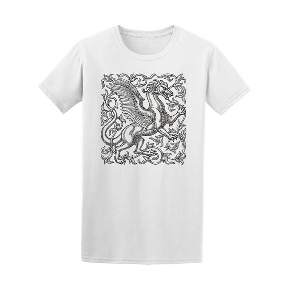 Sketch Medieval Winged Dragon Tee Men's -Image by Shutterstock