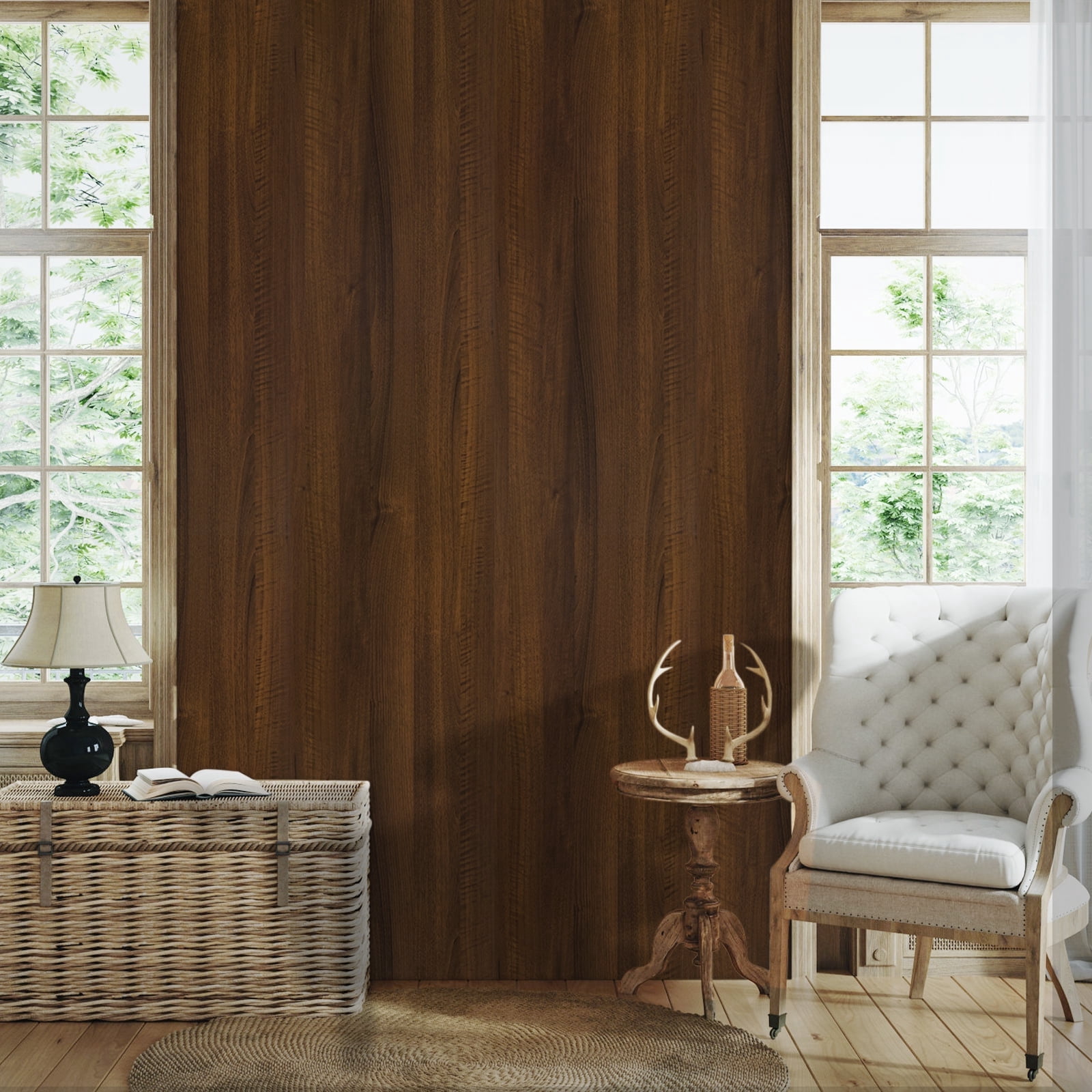 Abyssaly Peel and Stick Wallpaper 15.7 in×118.1 in Modern Wall Paper Wood Self-Adhesive Removable Wallpaper