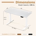 thumbnail image 7 of BAYUELSWU Adjustable Height Electric Standing Desk, 55 x 28 Inch Ergonomic Stand Up Desk with Headphone Hook and Cable Management for Home, Office, Workstation (White), 7 of 7