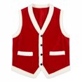 thumbnail image 5 of Mens Fluffy Xmas Santa Vest Flannel Sleeveless Warmy Vest Jackets Red L, 5 of 5