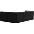 thumbnail image 3 of Meridian Furniture Quincy Black Velvet Modular Sectional, 3 of 13