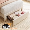 thumbnail image 4 of Bouclé beige tamaño individual marco de cama con almacenamiento cajón y cabecero, noise - free y easy to assemble, 4 of 7