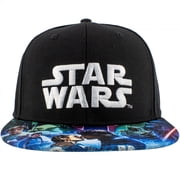 Star Wars Embroidered Logo with Printed Art Flat Bill Snapback Hat
