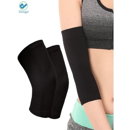Deago Compression Recovery Elbow Sleeve Support Brace for Fitness Golfers Tennis Elbow Arm Sleeves Cover For Men