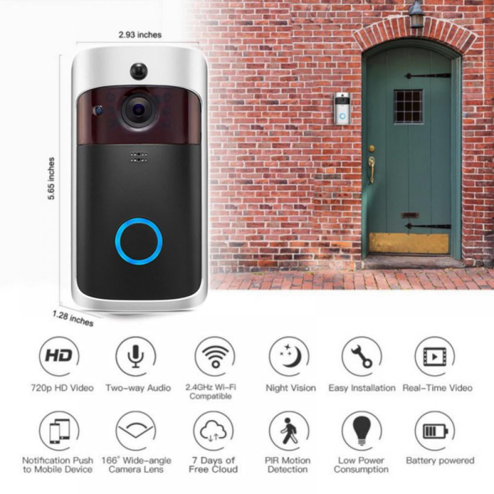 Wireless Smart WiFi Doorbell IR Video Camera Intercom Record Security Home Bell