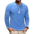 thumbnail image 2 of DIOAZUD Waffle Long Sleeve Henley Shirts for Men Solid Color Button Tops Lightweight Casual Regular Fit Tshirts for Workout, 2 of 7