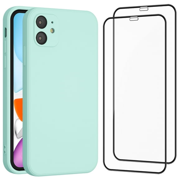 Wanme for iPhone 11 Case, Silicone Shockproof Case with 2 Screen Protectors, Anti-Scratch Microfiber Lining and Full Camera Protection for iPhone 11 6.1 inch