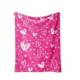 thumbnail image 2 of Mecorevxz Valentines Heart Blanket Soft Flannel Lightweight Valentine Pink Hearts Throw Blanket Cozy Warm Blankets All Seasons Living Room Decor for Home Decor(A), 2 of 7