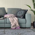 thumbnail image 4 of Paisley Leaf Geo Indoor/Outdoor Pillow in Black Gray Midnight Blue 18x18, 4 of 7