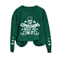 thumbnail image 4 of WREESH Womens Crewneck Sweatshirts St. Patrick's Day Sweatshirts Shamrocks Printed Graphic Sweatshirts Loose Fit Long Sleeved Tops Pullover Sweatshirts Olive Green, 4 of 4