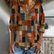 thumbnail image 1 of Puntoco moda mujer Casual camiseta Vintage étnico estampado 3/4 manga pulóver blusa tops Puntoco Puntoco-6339, 1 of 8