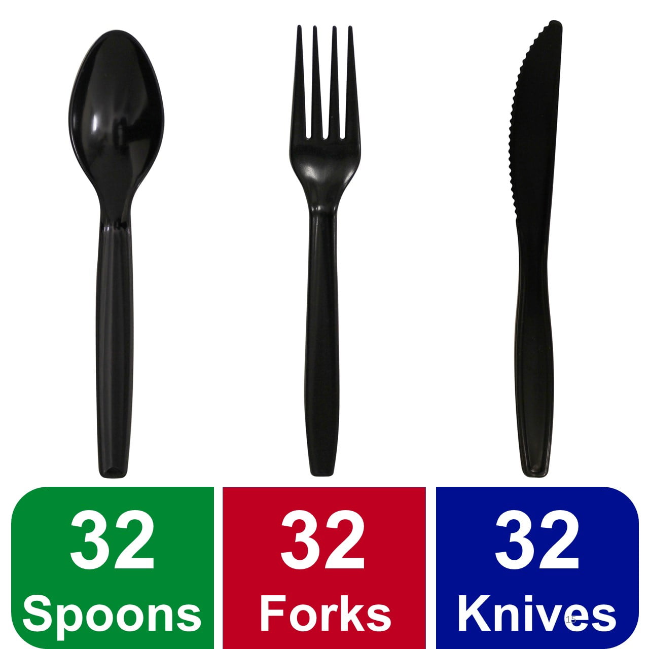 Great Value Premium Assorted Clear Cutlery, 96 Count