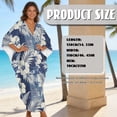 thumbnail image 7 of Xoenoiee Tropical Hibiscus Palm Leaves Print Kaftan Dresses for Women Plus Size Summer Bathing Suit Cover up V Neck Batwing Dress Loose fit Moroccan Caftan Mumu Dresses, 7 of 7