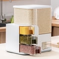 thumbnail image 4 of Contenedor de almacenamiento de 4 rejillas Dispensador de granos integrales Dispensador de almacenamiento para cereales secos gris, 4 of 7