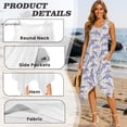 thumbnail image 4 of HELLHERO Dolphin and Green Leaf Pattern Women Round Neck Sleeveless Irregular Hem Dress, Side Pockets Sleeveless Sundress Pleated Summer Dresses for Travel Vacation, 4 of 8