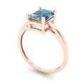 thumbnail image 2 of 2 ct Emerald Cut Blue Moissanite Solitaire Engagement Ring for Women in 18K Rose Gold, 2 of 5