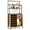 Rustic Brown, variant on Spaco Kitchen Bakers Rack Freestanding Wine Rack Table with Glass Holder and Drawer-Black, Kitchen Storage Shelf for Spices, Pots, and Pans