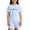 Light Blue, variant on Girls Typography Logo Print Casual Loose Fit Short Sleeve Outfit Kids Girls Clothes Set