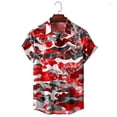 thumbnail image 4 of Camisa hawaiana con estampado 3D de tiras de colores y puntos para hombre y mujer, informal, de gran tamaño, con solapa, de manga corta, estilo Harajuku, para la calle, 4 of 5