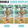 thumbnail image 3 of Dyrenson Summer The Beach is My Happy Place Decorative Garden Flag, Blue Coastal Starfish Farmhouse Yard Outside Home Decoration, Coral Pearl Nautical Rustic Outdoor Small Decor Double Sided 12 x 18, 3 of 6