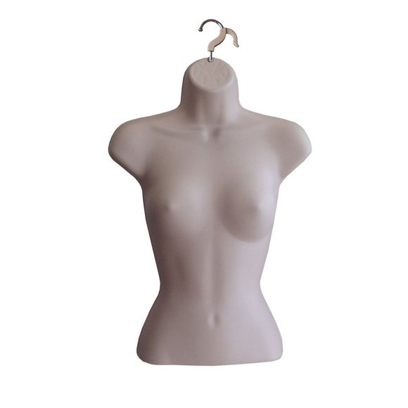 Conjunto de torso de maniquí femenino con espalda hueca y gancho para colgar tamaños S-M (1 paquete de carne)