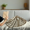 thumbnail image 3 of Yin Yang Soft Flannel Fleece Blanket, Abstract Yin Yang Ornamented with Hand-Drawn Triangles and Drop Shapes, Cozy Plush for Indoor and Outdoor Use, 50" x 60", Chocolate and Eggshell, by Ambesonne, 3 of 5