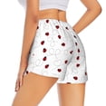 thumbnail image 2 of Uemuo Ladybugs Flying On Dotted Route Pattern Women's Athletic Shorts High Waisted Running Shorts with Liner Pockets Gym Elastic Workout Shorts-Small, 2 of 9