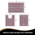 thumbnail image 2 of PrimeBeau 3 Piece Non Slip Soft Absorbent Bath Mat Set(17''x24''+20''x32''+20''x24'' U-Shaped), Mauve Color, 2 of 7
