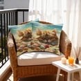 thumbnail image 4 of Uutvery Cute Animal Print Pillow Cover， Linen Fabric Sofa Cushion with Zipper， 45x45cm Washable Decorative Throw Pillow， for Living Room Bedroom Decor, 4 of 6