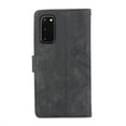 thumbnail image 7 of Nalacover Slim Wallet Case for Samsung Galaxy S20, for Women Men, Embossed Pattern PU Leather Shockproof Magnetic Clasp Credit Card Slots Flip Kickstand Phone Case+Wrist Strap,Black, 7 of 7