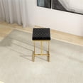 thumbnail image 7 of Filomena Modern Black Velvet Upholstered Tufted Kitchen Gold Metal Bar Stool, 7 of 7